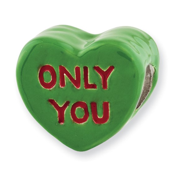 Sterling Silver Reflections Kids Only Love Enameled Heart Bead