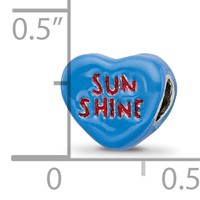 Sterling Silver Reflections Kids Sun Shine Enameled Heart Bead view 3