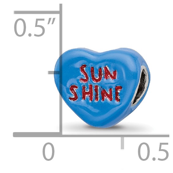 Sterling Silver Reflections Kids Sun Shine Enameled Heart Bead