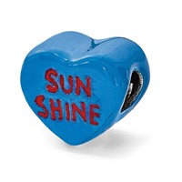 Sterling Silver Reflections Kids Sun Shine Enameled Heart Bead view 5