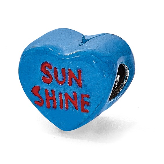 Sterling Silver Reflections Kids Sun Shine Enameled Heart Bead