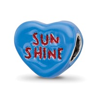 Sterling Silver Reflections Kids Sun Shine Enameled Heart Bead view 1