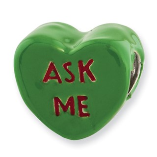 Sterling Silver Reflections Kids Ask Me Enameled Heart Bead