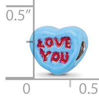 Sterling Silver Reflections Kids Love You Enameled Heart Bead view 3