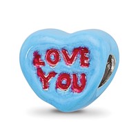 Sterling Silver Reflections Kids Love You Enameled Heart Bead view 1