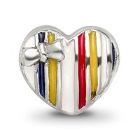 Sterling Silver Reflections Kids Enameled Heart Bead view 4