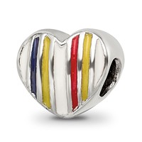 Sterling Silver Reflections Kids Enameled Heart Bead view 5