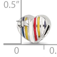 Sterling Silver Reflections Kids Enameled Heart Bead view 3