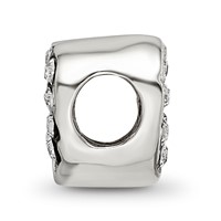 Sterling Silver Reflections Kids Cut-out Heart & Preciosa Crystal Bead view 2