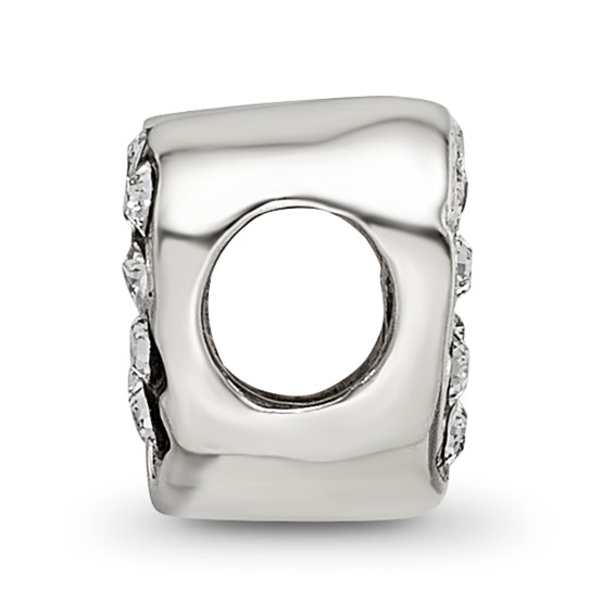 Sterling Silver Reflections Kids Cut-out Heart & Preciosa Crystal Bead