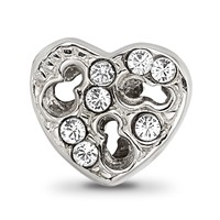 Sterling Silver Reflections Kids Cut-out Heart & Preciosa Crystal Bead view 5