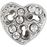 Sterling Silver Reflections Kids Cut-out Heart & Preciosa Crystal Bead view 3