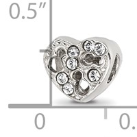 Sterling Silver Reflections Kids Cut-out Heart & Preciosa Crystal Bead view 4
