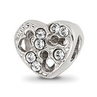 Sterling Silver Reflections Kids Cut-out Heart & Preciosa Crystal Bead view 1