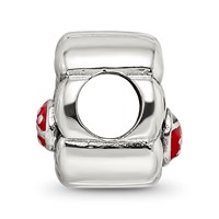 Sterling Silver Reflections Flower with Enameled Ladybug Bead view 2