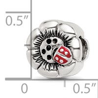 Sterling Silver Reflections Flower with Enameled Ladybug Bead view 4