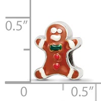 Sterling Silver Reflections Enameled Gingerbread Man Bead view 3
