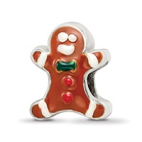 Sterling Silver Reflections Enameled Gingerbread Man Bead view 1