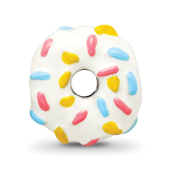 Sterling Silver Reflections Enameled Donut w/Sprinkles Bead
