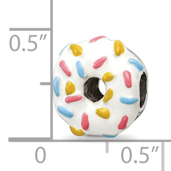 Sterling Silver Reflections Enameled Donut w/Sprinkles Bead