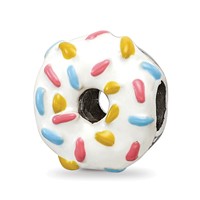 Sterling Silver Reflections Enameled Donut W Sprinkles Bead view 1