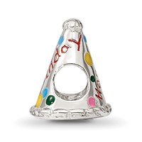 Sterling Silver Reflections Enameled Happy Birthday Hat Bead view 2