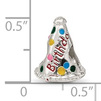 Sterling Silver Reflections Enameled Happy Birthday Hat Bead view 3