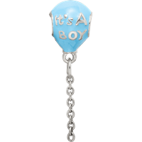 Sterling Silver Reflections Enameled Its a Boy Balloon Bead view 4