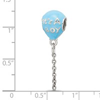 Sterling Silver Reflections Enameled Its a Boy Balloon Bead view 5
