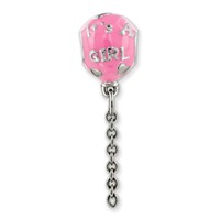 Sterling Silver Reflections Enameled It's a Girl Balloon Bead view 5