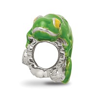 Sterling Silver Reflections Enameled Lizard on Log Bead view 2