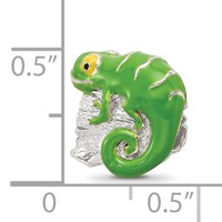 Sterling Silver Reflections Enameled Lizard on Log Bead view 3