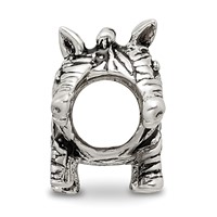 Sterling Silver Reflections Enameled Zebra Bead view 2
