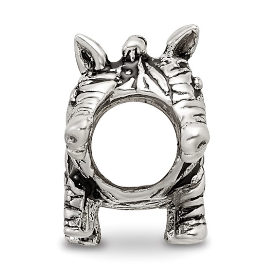 Sterling Silver Reflections Enameled Zebra Bead