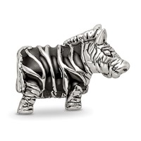 Sterling Silver Reflections Enameled Zebra Bead view 4