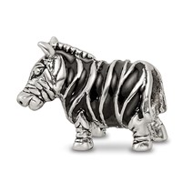 Sterling Silver Reflections Enameled Zebra Bead view 5