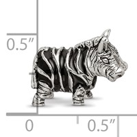 Sterling Silver Reflections Enameled Zebra Bead view 3