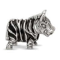 Sterling Silver Reflections Enameled Zebra Bead view 1