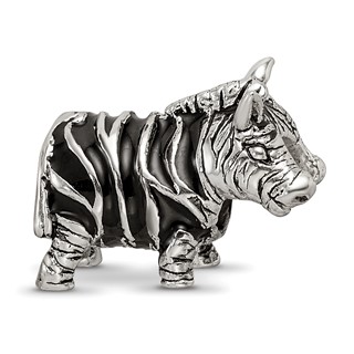 Sterling Silver Reflections Enameled Zebra Bead