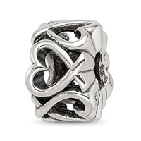 Sterling Silver Reflections Hearts Bead view 1
