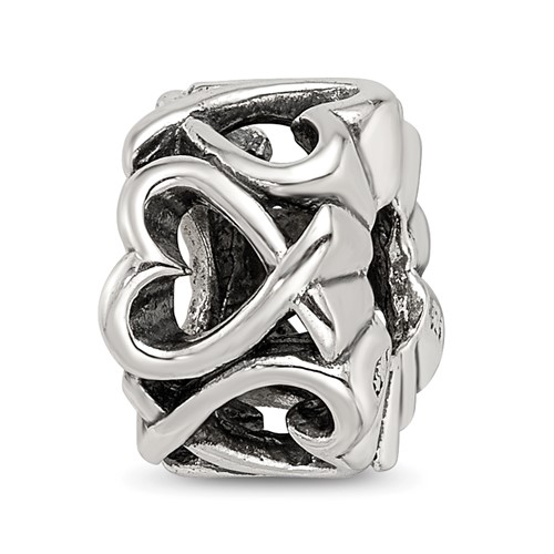 Sterling Silver Reflections Hearts Bead