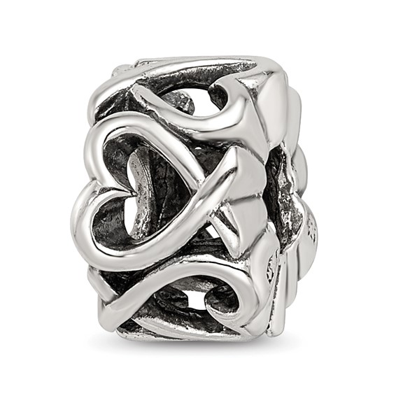 Sterling Silver Reflections Hearts Bead