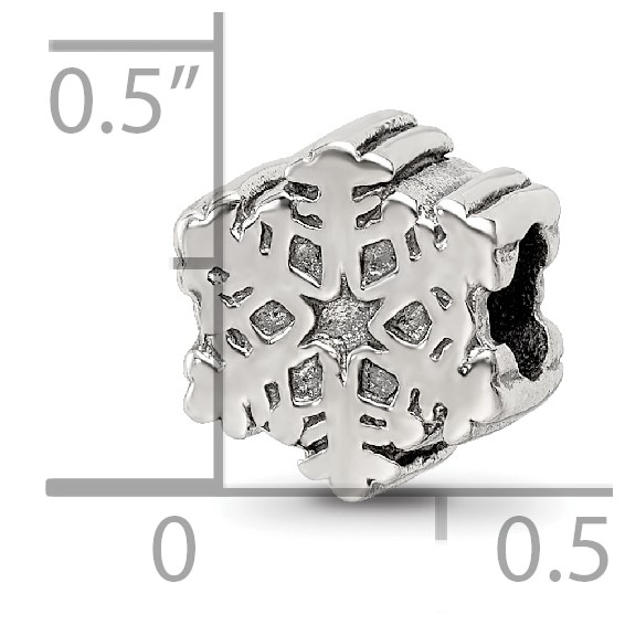 Sterling Silver Reflections Snowflake Bead