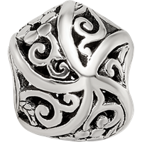 Sterling Silver Reflections Flowers & Vines Bali Bead view 3