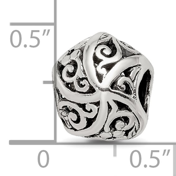 Sterling Silver Reflections Flowers & Vines Bali Bead