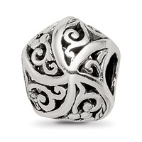 Sterling Silver Reflections Flowers & Vines Bali Bead view 1