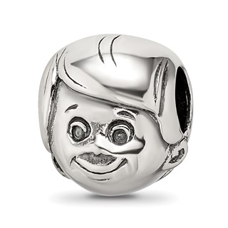Sterling Silver Reflections Little Boy's Head Bead