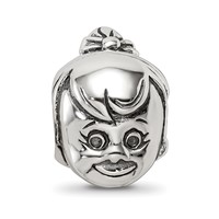Sterling Silver Reflections Little Girl's Head Bead view 5