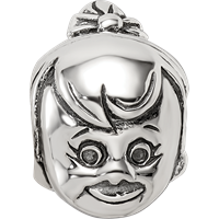 Sterling Silver Reflections Little Girl's Head Bead view 3