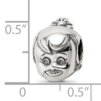 Sterling Silver Reflections Little Girl's Head Bead view 4